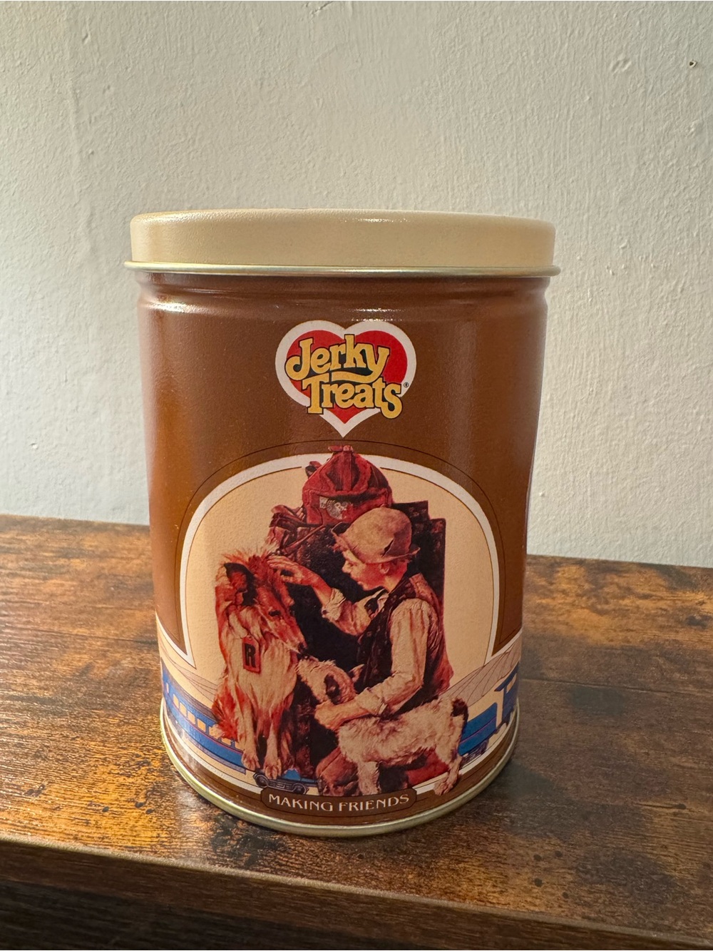 Vintage Jerky Treats Norman Rockwell “Making Friends” Collectors Tin